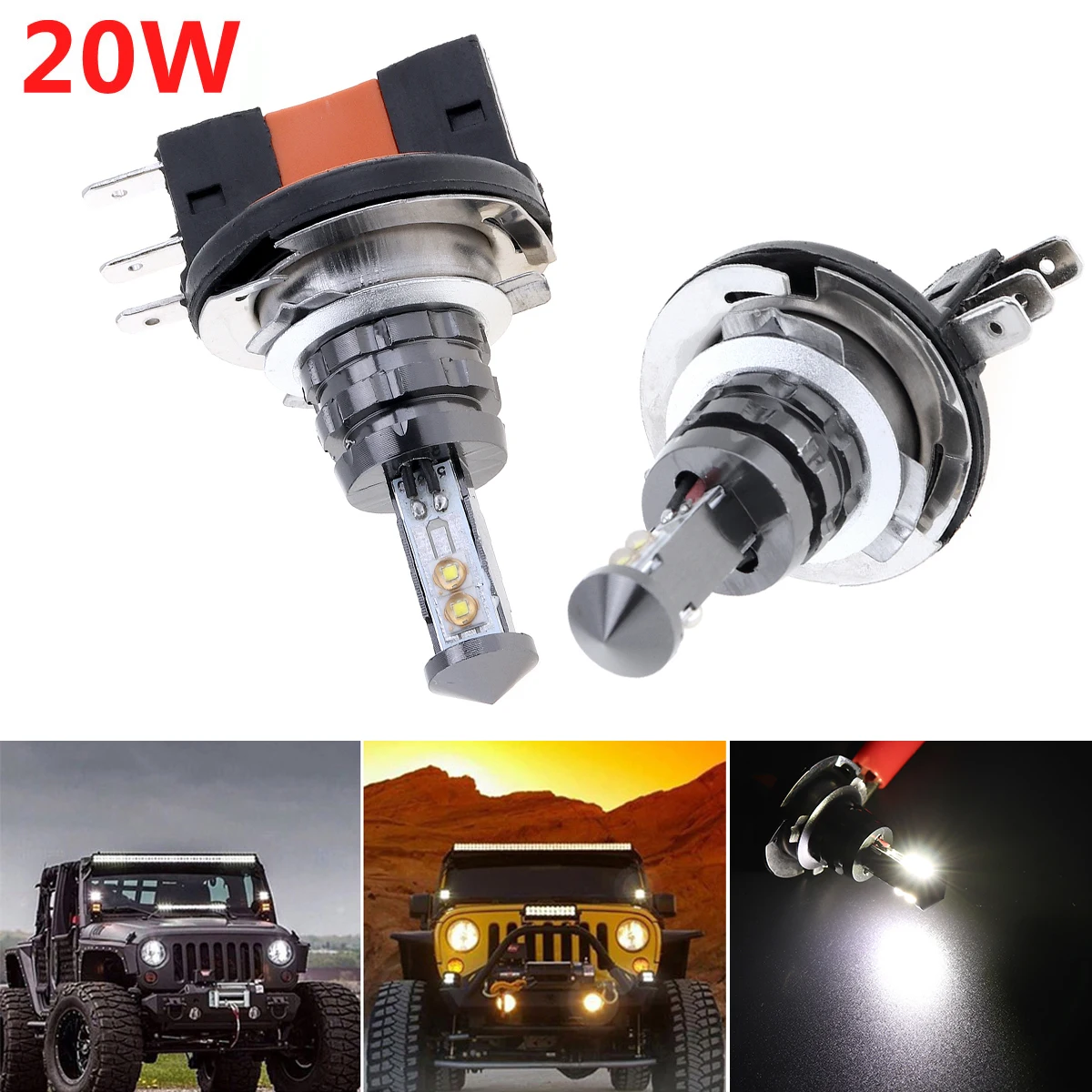 

2PCS 20W H15 LED Bulb 4SMD XTE Car Fog Light DC 12V/24V 360 Degree 720lm White Headlight 6000K Lamps For Cars Vehicle Auto