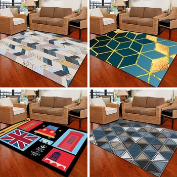 

Modern Carpet for Living Room Anti Slip Bedroom Area Rug Geometric Hallway Carpets Kids Play Tent Floor Mat Pray Mats