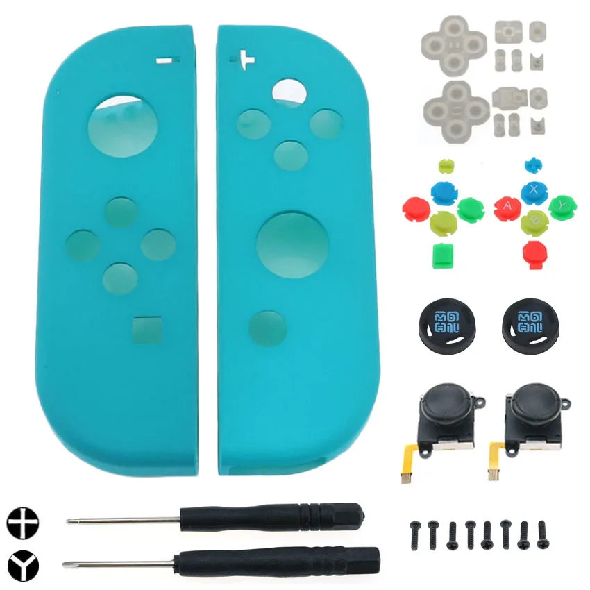D Cltgxdd, Цветной корпус, крышка, кнопка, замена, для Kind Switch NX JoyCons, игровой контроллер, джойстик, корпус, чехол - Цвет: D