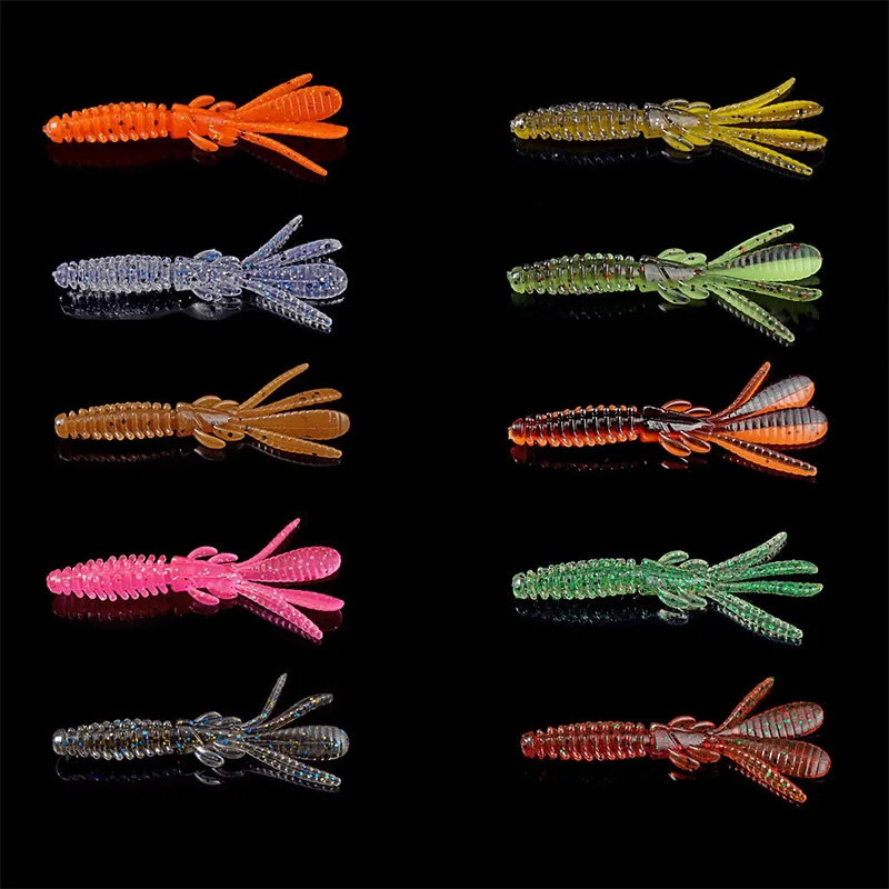 Ardea Soft Shrimp Bait Pour TX Fishing Silicone Bait 12pcs64mm 2g