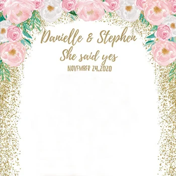 

wedding wall Customized bridal shower back drops curtains floral photoshoot decorations background vl198