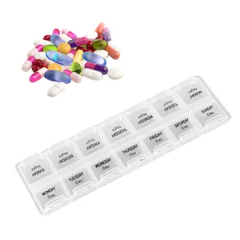 

Weekly Pill Case Splitters Storage Dispenser 7 Days Pill Case Medicine Storage Tablet Pill Box With Clip Lids Medicine Organizer