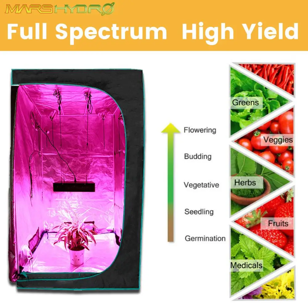 1600W MarsHydro LED Grow Light полный спектр Veg Flower Plant Крытый тент для выращивания гидропонных