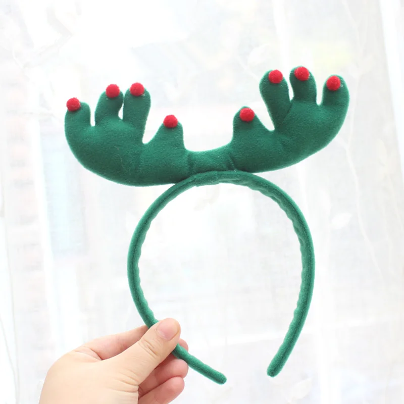 Christmas Hairbands Oversize velvet bow hair band For Women Girls Lovely Cartoon Antlers Headband Hair Accessories Photo props