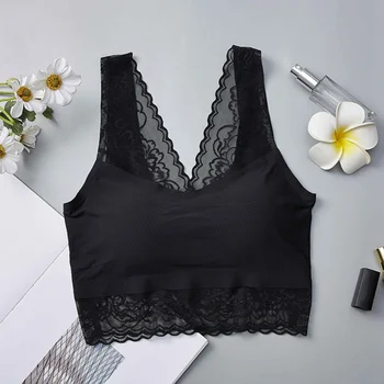 

One-piece Wrapped Chest Ice Silk Cool Active Bra bralette Fashion Trendy Seamless Lace Beauty Back Breathable For Women Ladies