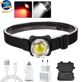 

Powerful LED Headlight Headlamp 5LED T6 Head Lamp Flashlight Torch Head Light With IR sensor 18650 Battery for Camping fishing