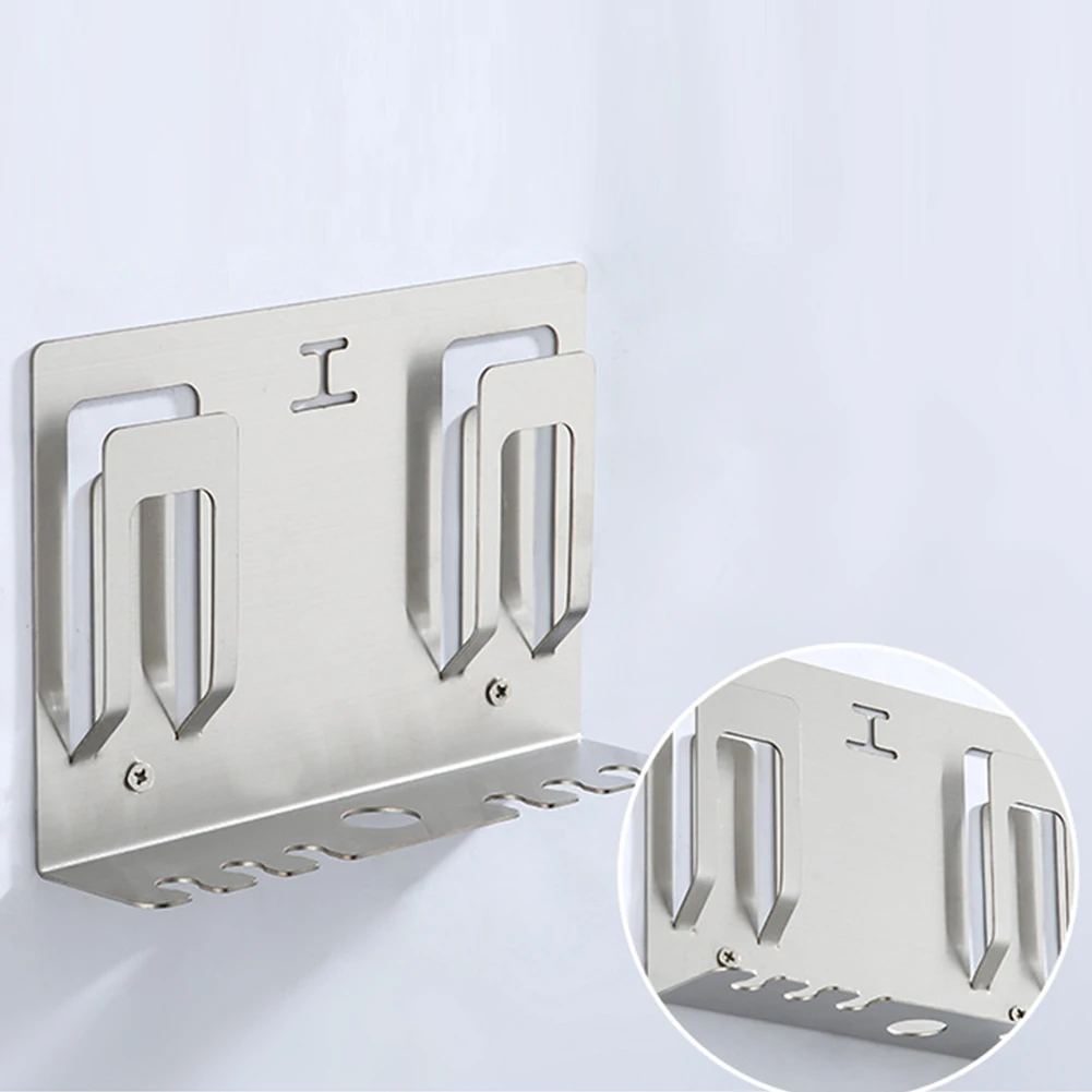 

Stainless Steel Organizer Mount Punching Holder Bathroom Supplies Rack Toothbrush Suction Wall