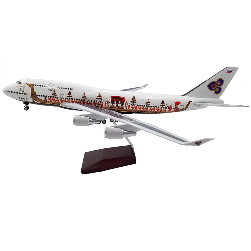 47 см 1/150 масштаб моделирование Таиланд дракон Лодка игрушки Boeing B747 тайская авиакомпания Модель W свет и колесо литья под давлением пластиковый самолет