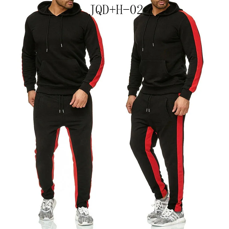 Skup JQD + H 02 marka odzież męska modna, patchworka dres Casual Sportsuit mężczyźni bluzy bluzy odzież sportowa płaszcz + spodnie zestaw dla mężczyzn