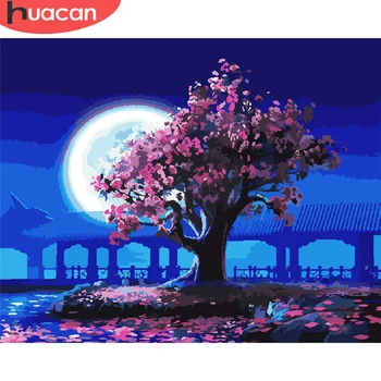 

HUACAN DIY Pictures By Number Tree Kits Hand Painted Paintings Painting By Numbers Scenery Drawing On Canvas Gift Home Decor