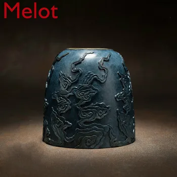 

National Treasure Authorized to Produce "Celadon Glaze Moire Water Pot" Home Accessories Vase Ornaments