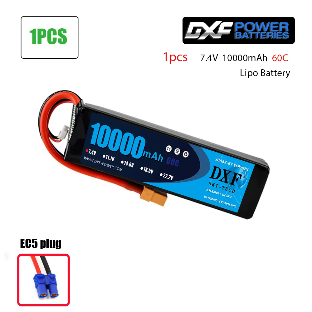 1PC2S10000SoftEC5 DXF RC автомобиль Lipo батарея 2S 7,4 V 10000mah 60C Max120C Rc самолет автомобиль Parrot Bebop 2 Дрон 11,1 V 2700mah запасное ядро - Цвет: 1PC2S10000SoftEC5