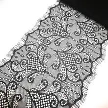 3 м/лот 20 см Ширина черно-белая кружевная ткань отделка свадебное украшение швейная аппликация ресницы кружевная лента