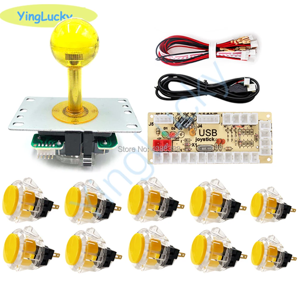Arcade-Joystick-Set mit USB-Encoder, PC-Controller + Sawan-Joystick + transparente Tasten für Arcade-MAME-Spiele, Raspberry Pi. – Detail 11