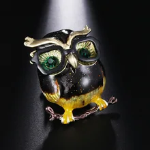 Очки сова, броши для женщин и мужчин Металлическая Птица Животное эмаль брошь булавки рождественские подарки