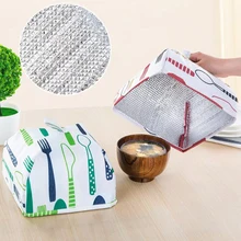 Крышка для посуды 22x22x15 см сохранение тепла прохладная изоляция Складной пищевой инструмент Пылезащитная алюминиевая фольга