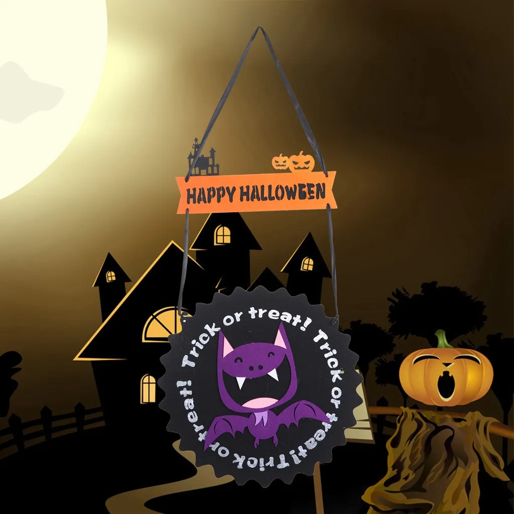 Halloween Home Decoration Multicolor Halloween Pumpkin Shaped Pendant DIY Hanging Curtain Kids Room Decor Felt Cloth Fabric