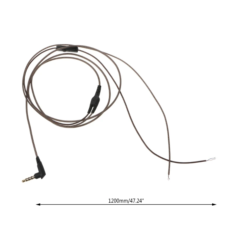 

1.2m With Mic DIY Earphone Cable High Quality Replacement Cable Wire For Repair B2QA