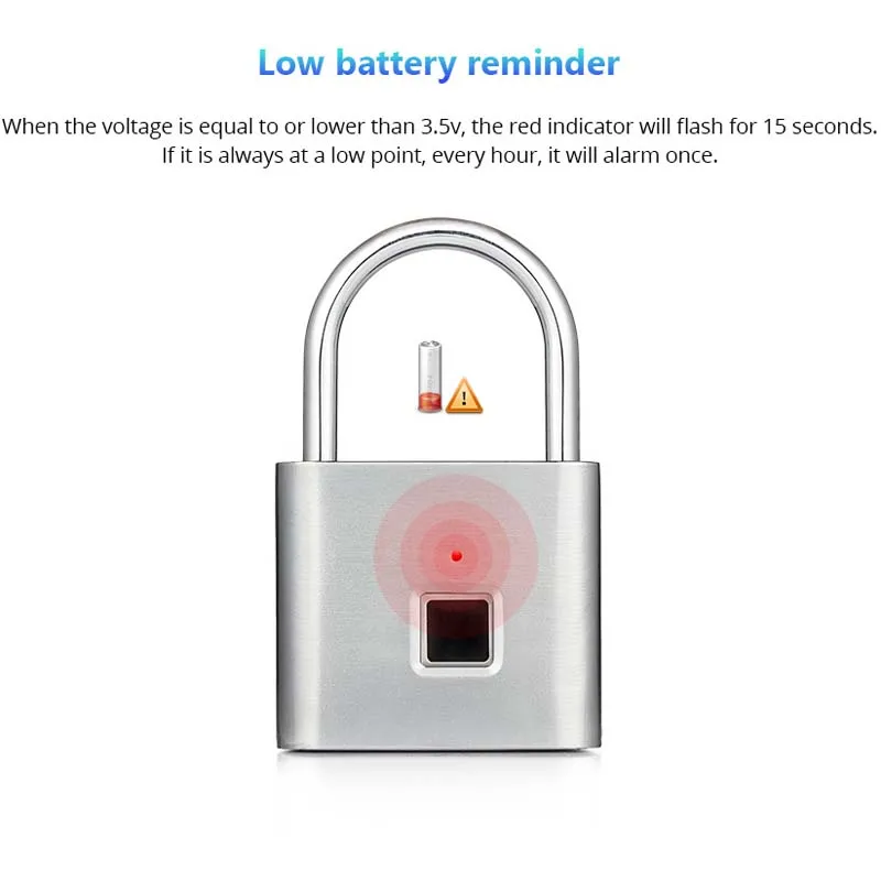 Silver Keyless USB Перезаряжаемый дверной замок, отпечаток пальца, умный замок, быстрая разблокировка, цинковый сплав, металл, саморазвивающийся чип - Цвет: Silver