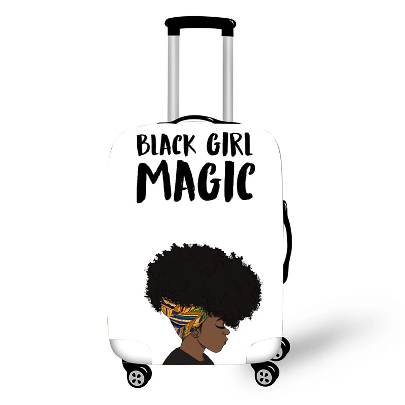 Афро леди девушка печати чемодан крышка коричневый для женщин Африка Красота принцесса эластичный пыли чемодан защитные чехлы туристические аксессуары