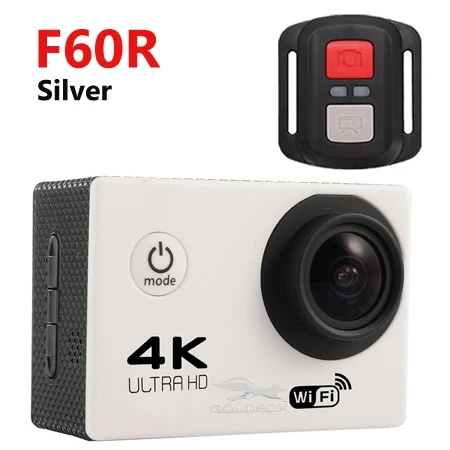 F60R Silver GOLDFOX H9 стильная Экшн-камера Ultra HD 4K 30fps 16MP Wifi Спортивная Экшн-камера 170D 30m Go Pro Водонепроницаемая мини-камера DVR на шлем - Цвет: F60R Silver