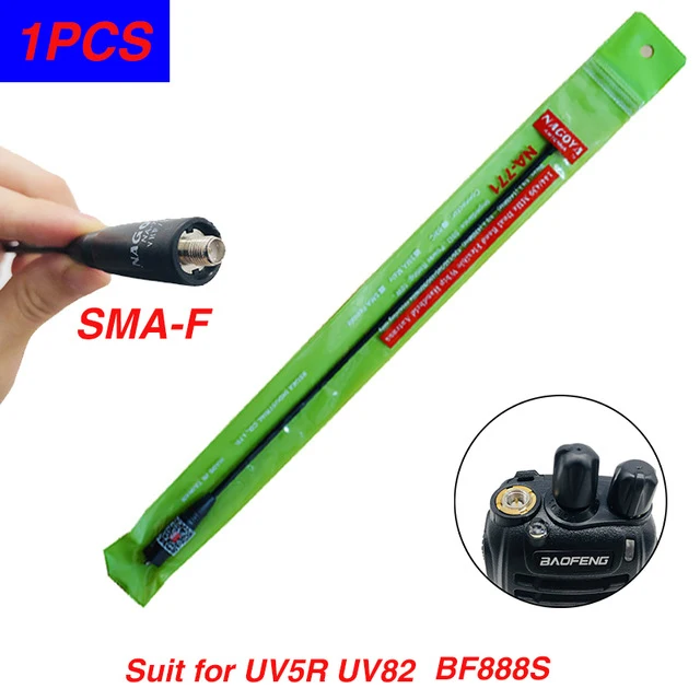 1PCS SMA-F Baofeng NA-771 антенна SMA-F SMA-M двухдиапазонная антенна гибкая антенна VHF/UHF 144/430 МГц для радио Kenwood UV-5R UV-82 BF-888S UV82hp - Цвет: 1PCS SMA-F