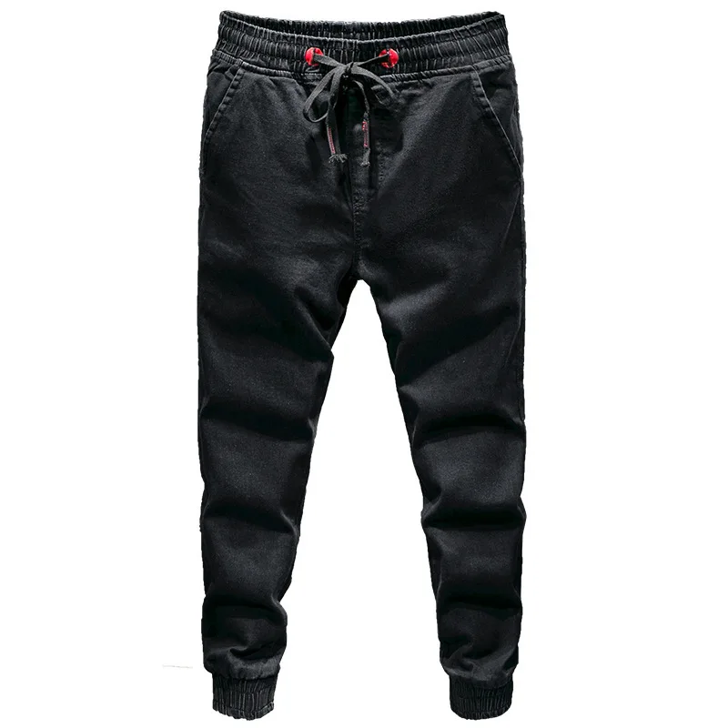 

Hip Hop Jeans Letter Printing Trousers Loose Ankle Banded Pants Western Style Casual Fashion Men's Pants High Street Youth
