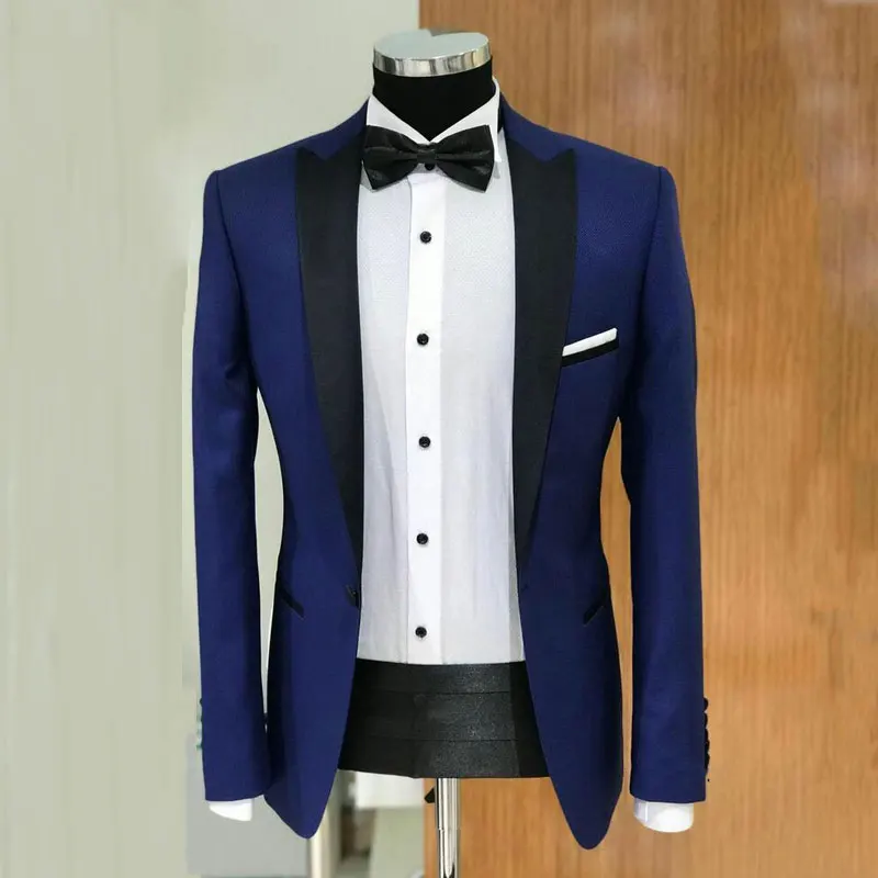 

Темно-синий костюм для мужчин 2019 пиковый дизайн мужской наряд свадебный смокинг жениха мужской Блейзер костюм Homme Slim Fit Terno Masculino 2 предмета