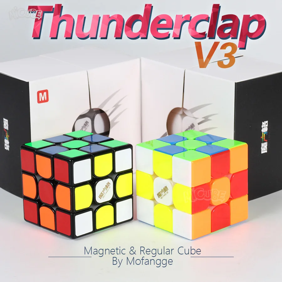 3x3x3 головоломка магнитный куб 3x3 MoFangGe Thunderclap V3 M обычный и магический скоростной