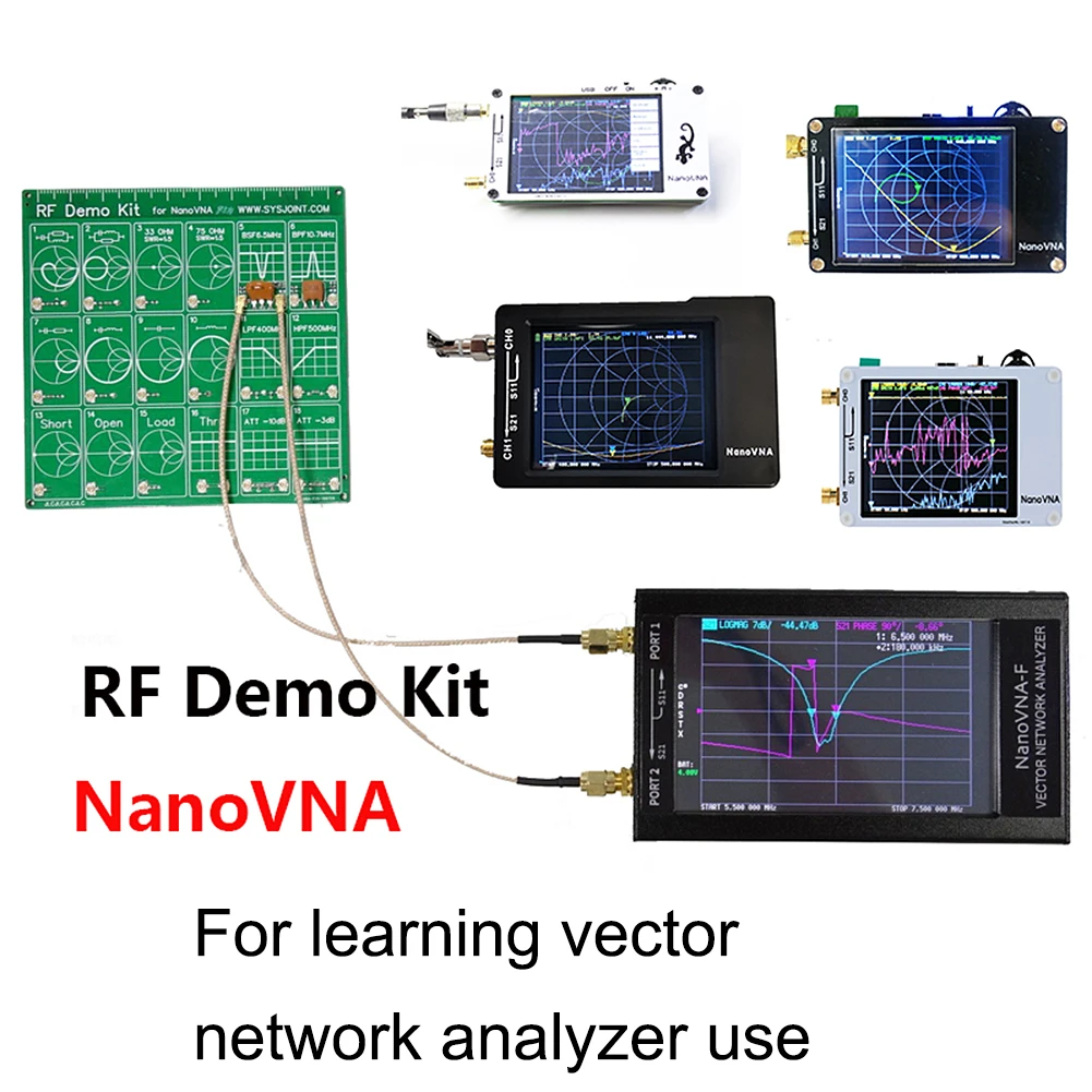 Для NanoVNA RF демонстрационный комплект тестовая плата er векторный сетевой тестовый фильтр аттенюатор анализатор Тестовая плата er с кабелями адаптера