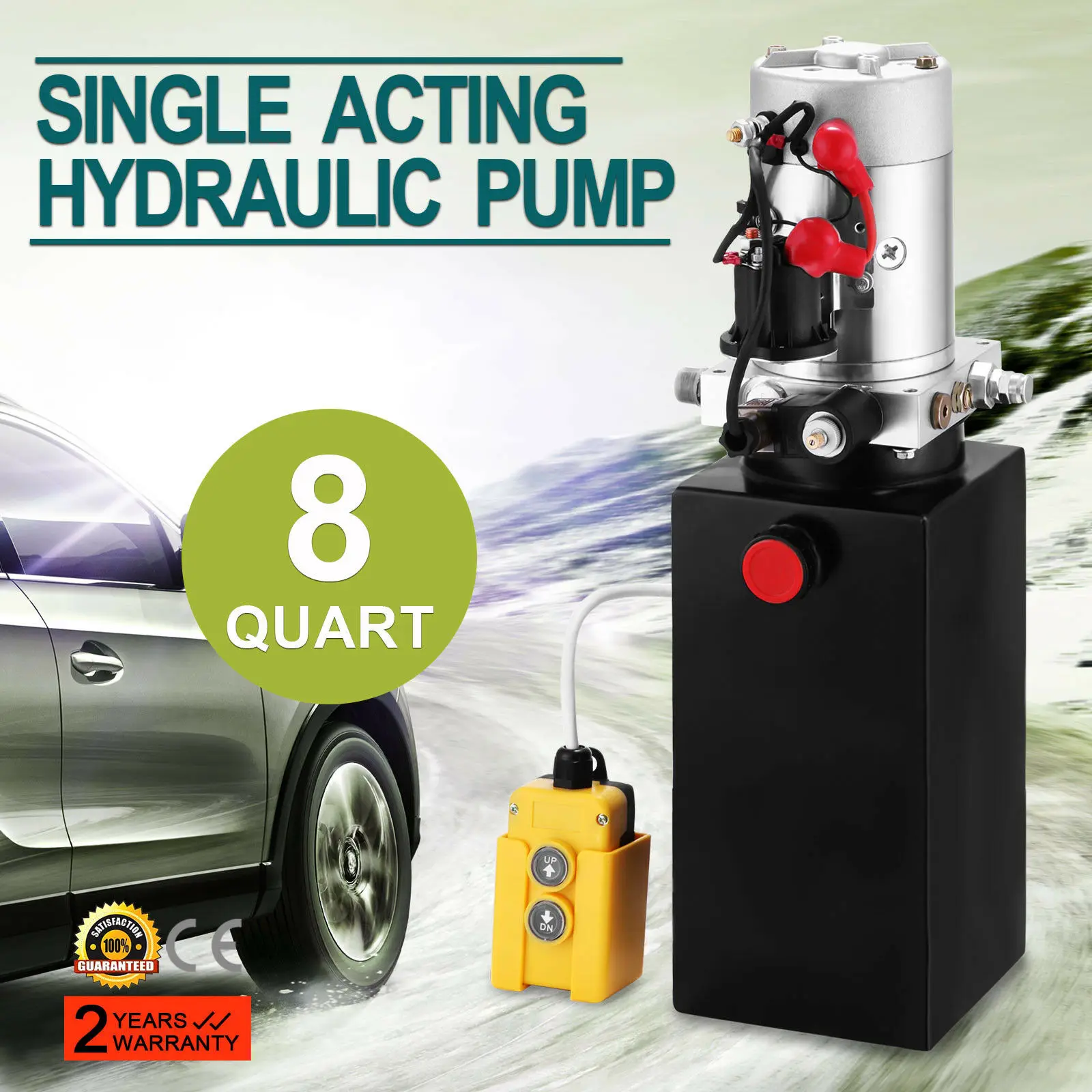 

Free shipping for EU 12v 8L Double Acting Hydraulic Pump Dump Trailer Lifting Lift Remote Reservoir for Dump Trailer