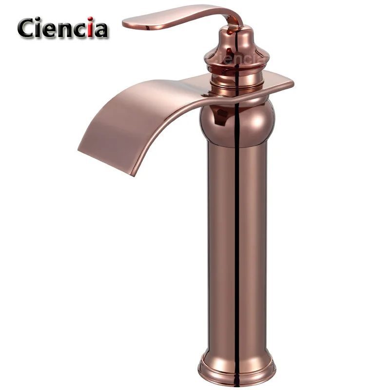 

BPR058D copper rose gold cold waterfall stage basin bibcock of continental basin faucet
