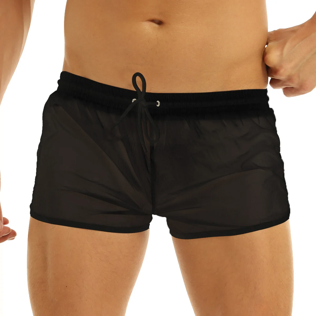 iEFiEL New Arrival Summer Men Fashion Shorts Male Classic Soft Solid Cuff Leg Boxer Shorts Lightweight Loose Lounge Short Pants 2