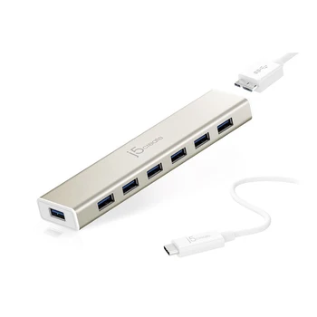 

JCH377 hub interface USB 3.2 Gen 1 (3.1 Gen 1) Micro-B 5000 Mbit/s Silver