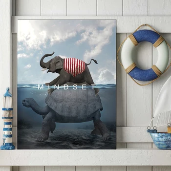 

Mindset Elepant Art Print Kids Room wall art No Frame wall Painting for home decoration wall pictures