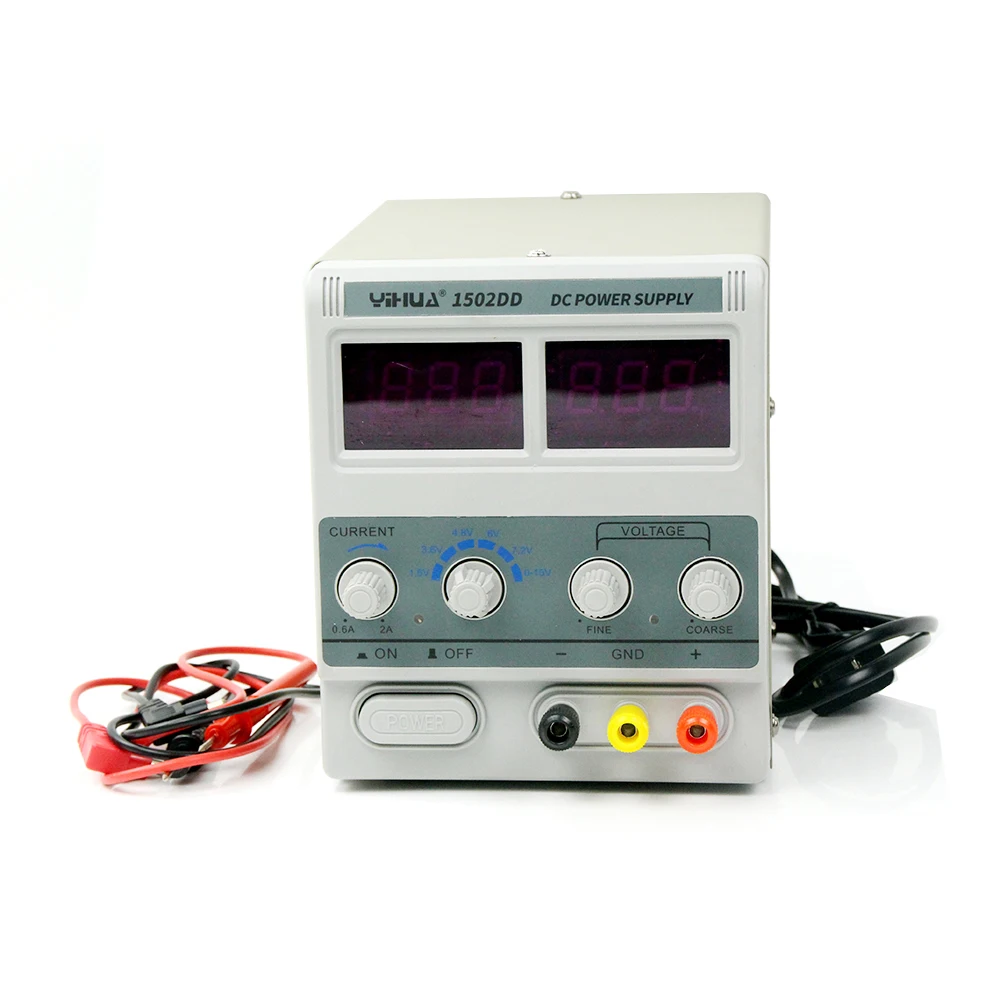 

Mini Switching Regulated DC Power Supply YIHUA 1502DD 15V 2A Adjustable DC Power Supply LED Display Mobile Phone Repair