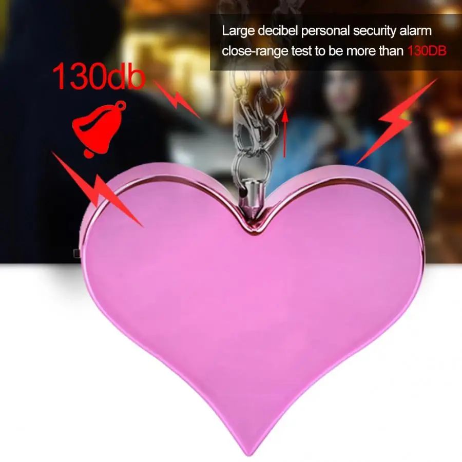 130DB в форме сердца персональная охранная сигнализация брелок аварийная сирена самообороны Личная защита