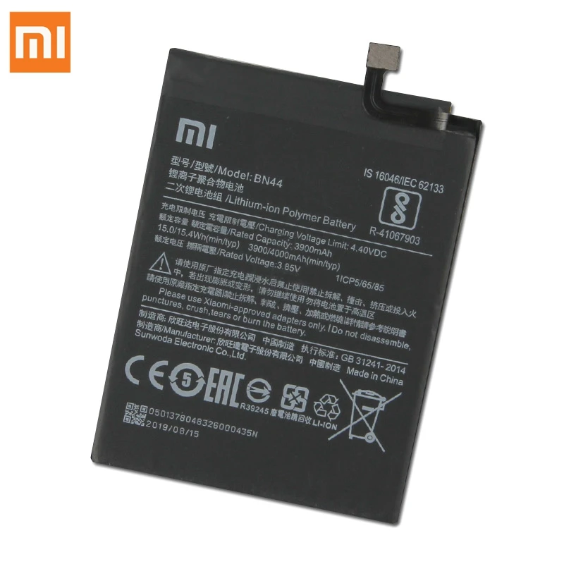 Оригинальная сменная батарея для Xiaomi mi Red mi 5 plus 5,9" Redrice 5 Plus BN44, настоящая батарея для телефона 4000 мАч