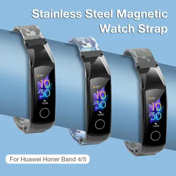 

For Huawei Honor Band 4 5 Watch Strap Milanese Loop Stainless Steel Watch Band Magnetic Wrist Strap Smart Bracelet Accessories