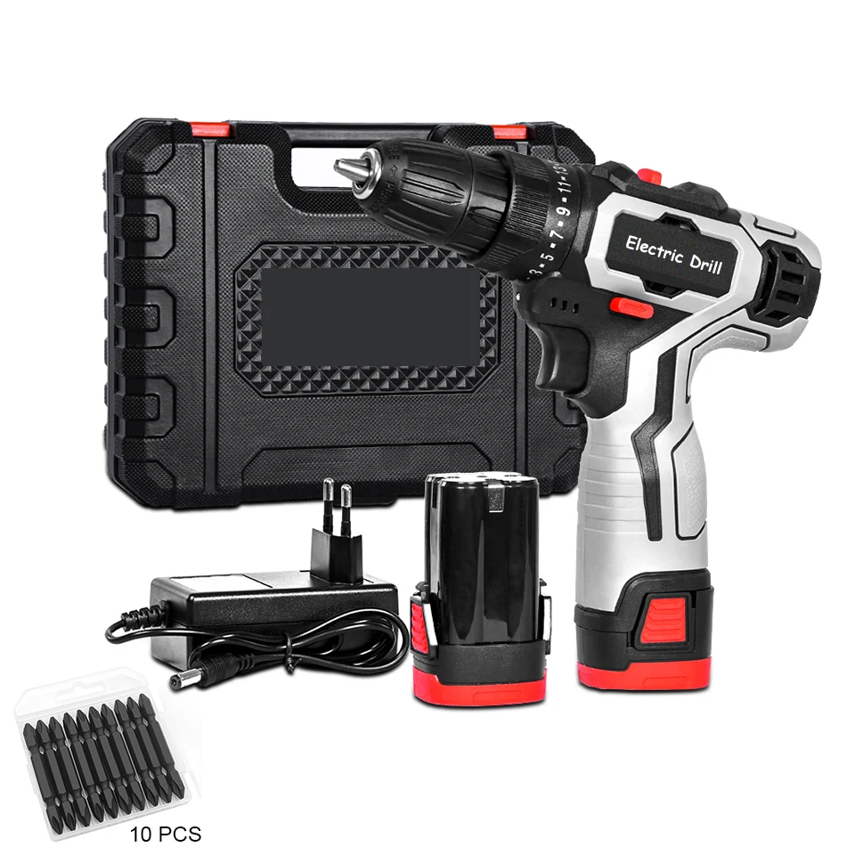 

16.8v Electric Screwdriver Lithium Battery Cordless Impact Drill Rechargeable 25+1 Torque DIY Power Tools for Household