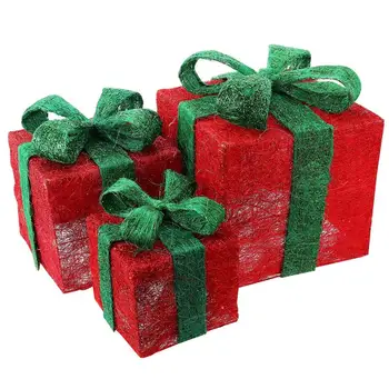 

3pcs Exquisite Adorable Gift Box Party Supply Packing Box Xmas Wrapping Box Xmas Candy Box Christmas Decor For Christmas