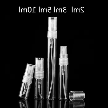 

100pcs/lot 2ml 3ml 5ml 10ml Mist Spray Bottle Spray Pump Bottle Travel Refillable Glass Perfume Bottle With Sprayer