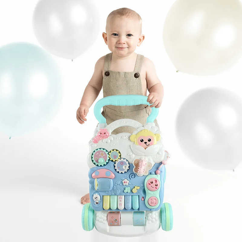 

Children Multi-functional Baby Walker Cart Baby Learn Walk Assisting 0-1-Year-Old Infant Educational Early Childhood Toy