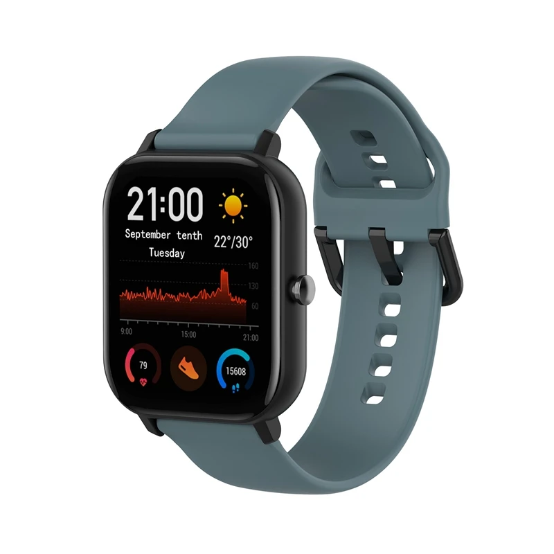 Ремешок для смарт-часов Xiaomi Huami Amazfit GTS/Bip, силиконовый ремешок, аксессуары для часов Amazfit GTR 42 мм, мягкий ТПУ серый