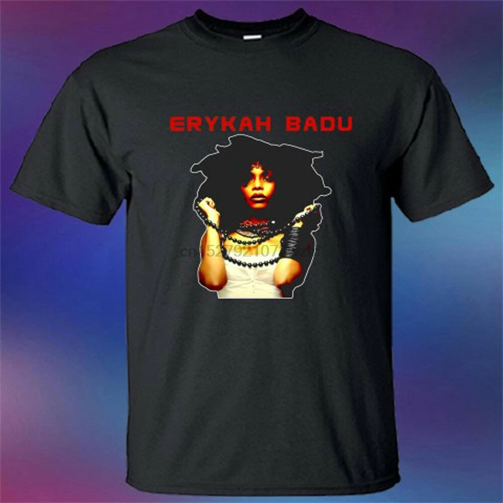 New Erykah Badu American Famous Singer Logo Mens Black T-Shirt Size S-3XL | Мужская одежда