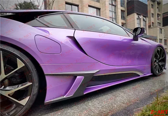 Z-ART углеродное волокно сбоку лезвие для BMW I8 юбки 2014-2019 губ углерода спойлер |