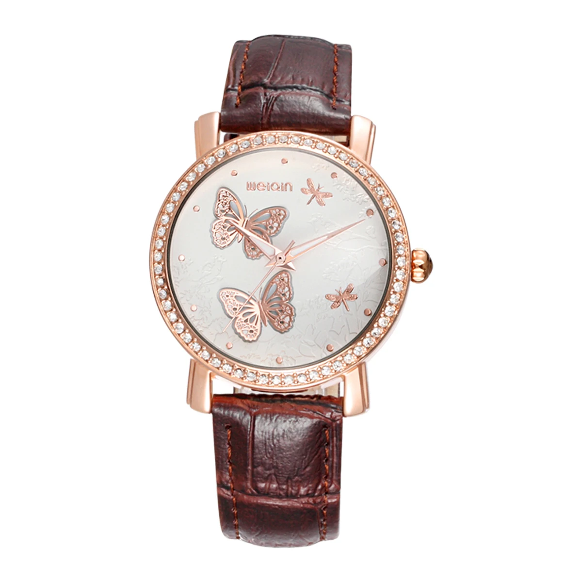 

2020New Fashionable and Luxurious Crystal Diamond Watches Leather Straps Unique Waterproof Quartz Watches for Ladies Reloj Mujer