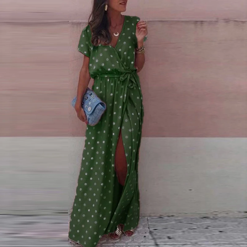 plus size polka dot maxi dress