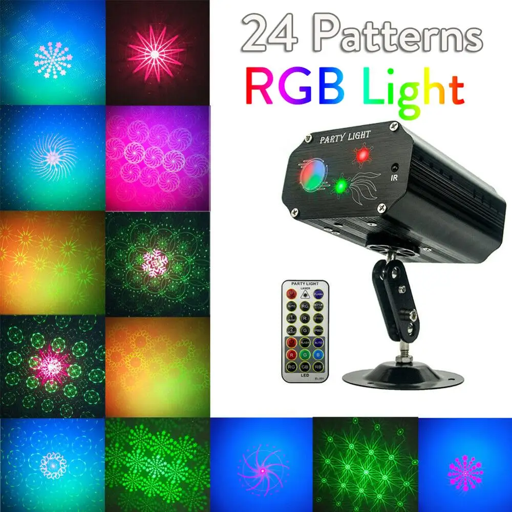 24 Вышивка крестом картины мини RGB светодиодный лазерный точечный светильник диско диджей | Праздничное освещение -4000570255379