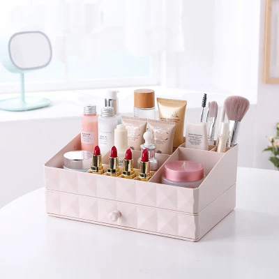 Baffect Makeup Storage Box Organizer Container Drawers Jewelry Holder Organizer Plastic Cosmetic Box Bathroom Storage - Цвет: Beige